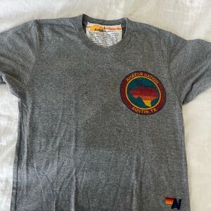Aviator Nation Gray Short Sleeve Tee with Vibrant Design